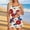 Khaki, variant on Miqool Women 4th of July Outfit Three Piece Set Tops with thong pants and skirt American Flag Patriotic Shirt Anniversary USA Shirt