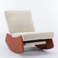 thumbnail image 3 of Modern Rocking Chair Recliner, Comfy Rocker Nursery Chair With Footrest, Accent Reading Chair, Upholstered Lounge Chair For Relaxing, Resting,Soft Padded Rocker For Indoor Living Room Bedroom,Orange, 3 of 9