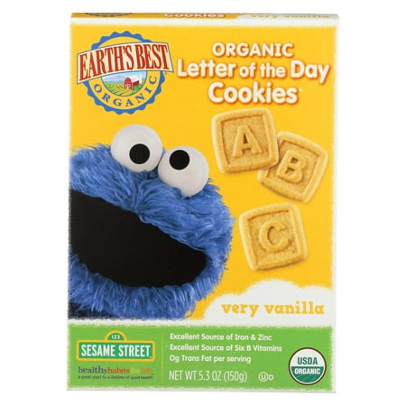 Earth's Best Organic Letter of The Day Very Vanilla Cookies - Case of 6 - 5.3 (The Best Homemade Cookies)