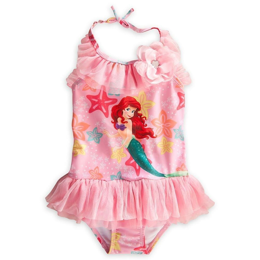 Disney Store Princess The Little Mermaid Ariel 1 PC Deluxe Swimsuit Girl Size 4