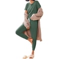 thumbnail image 4 of Fantaslook Pajamas Sets for Women Short Sleeve Henley Shirt and Pants With Drawstring Casual Lounge Wear Sets Summer Outfits, 4 of 8