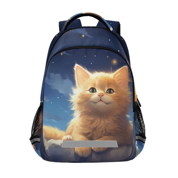 ALAZA Cute Cat on Clouds Backpack Elementary School Bag Bookbag Travel Rucksack