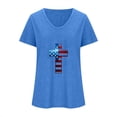 thumbnail image 3 of Fiudx Ofertas Del Día Camiseta de Cuello Redondo con Estampado Del Día de La Independencia Degradado de Manga Corta para Mujer, 3 of 3
