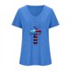 thumbnail image 3 of Camisetas Casuales de las Mujeres Gradiente Día de la Independencia Impreso Cuello Redondo, Blusa de Manga Corta para Diario, Fiesta Y Primavera Verano, 3 of 3