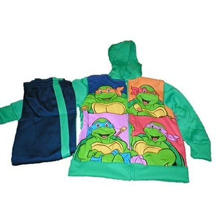 Teenage Mutant Ninja Turtles Faces 2 Pc zip up hoodie pants Set 4t