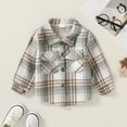 thumbnail image 4 of Younger Tree Toddler Baby Boys Girls Jacket Plaid Flannel Long Sleeve Button Down Shacket Kids Boy Coat Fall Winter Top for 1-2T, 4 of 7