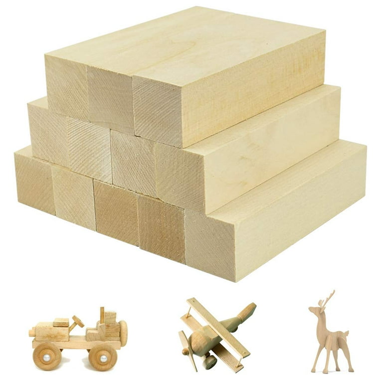 Whittling and Carving Wood Blocks Unfinished Wood Blocks Basswood Carving  Blocks Set for Carving Beginners 
