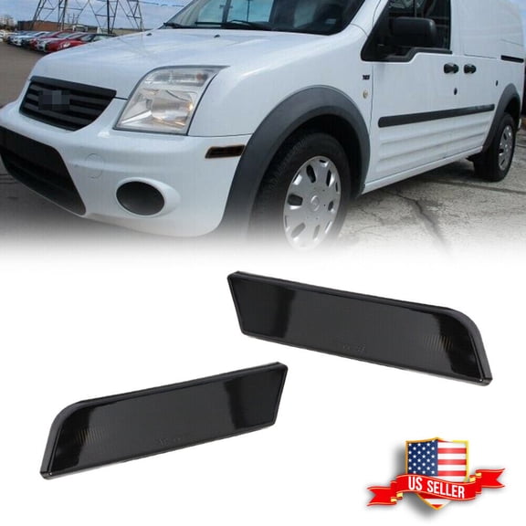 GTINTHEBOX 2x Smoke Lens Front Bumper Side Marker Lights For 2010-2013 Ford Transit Connect