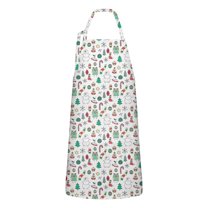White Christmas Icon Apron-Garden Aprons for Women with Pockets-Cotton Linen Waterproof Kitchen Cooking Gardening Aprons Adjustable for Kitchen,Cooking,BBQ and Salon 32"x27"