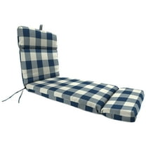 Jordan Manufacturing 75.5" x 22" Navy Buffalo Check Rectangular Outdoor Chaise Lounge Cushion with Ties
