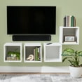 thumbnail image 3 of Better Homes & Gardens Wall Mounted Cube Shelves, Set of 4, White Texture Finish, 3 of 9