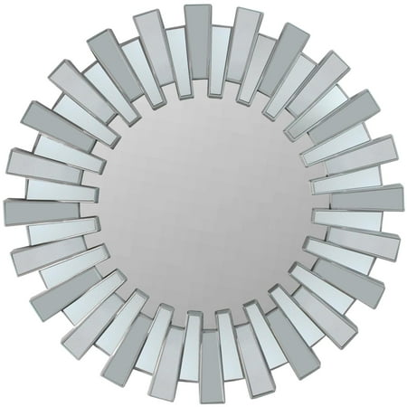 Northlight 25.5  Silver Aztec Sunburst Round Mirror Wall Decor