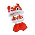 thumbnail image 2 of 3x Muñeca de Peluche Ropa Conjunto de Danza del León Suave Lindo Juego de Simulación Desmontable Cosplay rojo, 2 of 7