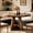 Dark Brown, variant on Fnova 47" Round Dining Table for 4 People, Modern Farmhouse Wooden Kitchen Table, Walnut (Chairs Not Included)