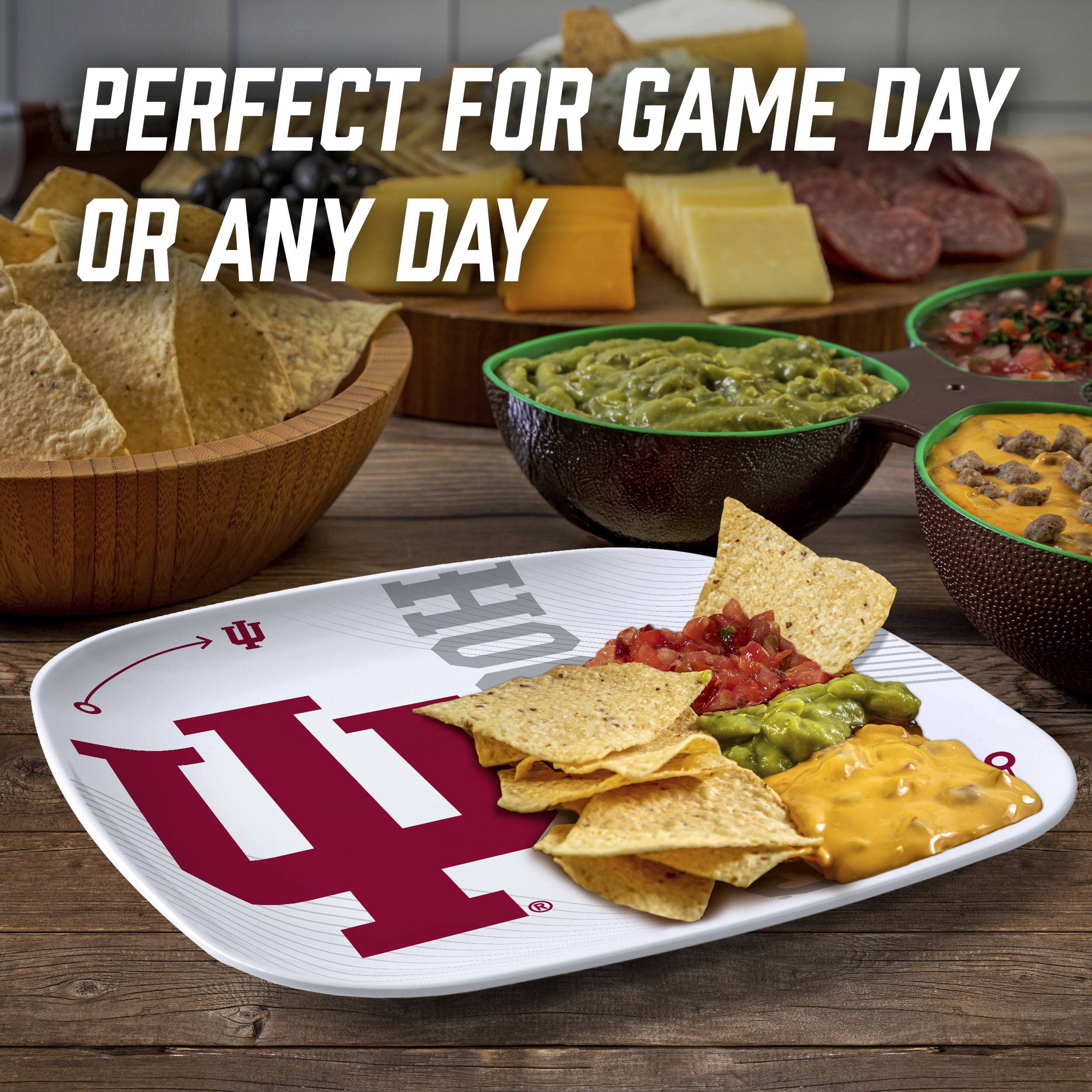 YouTheFan NCAA Indiana Hoosiers Large Party Plate