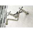 thumbnail image 3 of Kingston Brass KS1218AX Heritage Wall Mount Bathroom Faucet, Brushed Nickel, 3 of 5