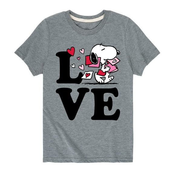 Peanuts - Love Snoopy  - Toddler And Youth Short Sleeve Graphic T-Shirt