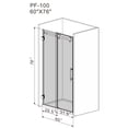 thumbnail image 2 of Yiwa Frameless Shower Door, 60" Widthx76"Height 3/8"(10mm) Clear Tempered Glass Door With Waterproof Seal Strip, Stainless Steel Hardware, Matte Black, 2 of 6