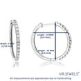 thumbnail image 5 of Vir Jewels 1/2 CTTW Diamond Hoop Earrings .925 Sterling Silver 26 Stones Dangle 3/4 Inch Female Adult, 5 of 7