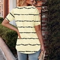 thumbnail image 5 of Xixinqiwan Women Tops under $10.00,Women Summer Casual Shirts Short Sleeve Striped Tunic Tops Crew Neck Tee Tshirt Blouses for Women Beige M, 5 of 7