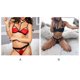 thumbnail image 5 of Conjunto de lencería de encaje encantador para mujer, con cuello halter, traje de baño, sujetador, bragas, rojo, S Inevent XX000199-01, 5 of 7