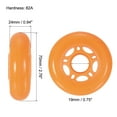 thumbnail image 2 of Uxcell 2.8" OD Inline Skate Wheels 82A Skate Replacement for Single Row Skate, Orange 8 Pack, 2 of 5