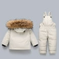 thumbnail image 5 of Toddler Snowsuit Children's Solid Color Thick Down Jacket With A Large Collar Waterproof Snow-proof Outdoor Sports Daily Winter And Warm Ski Set，1-5years, 5 of 5