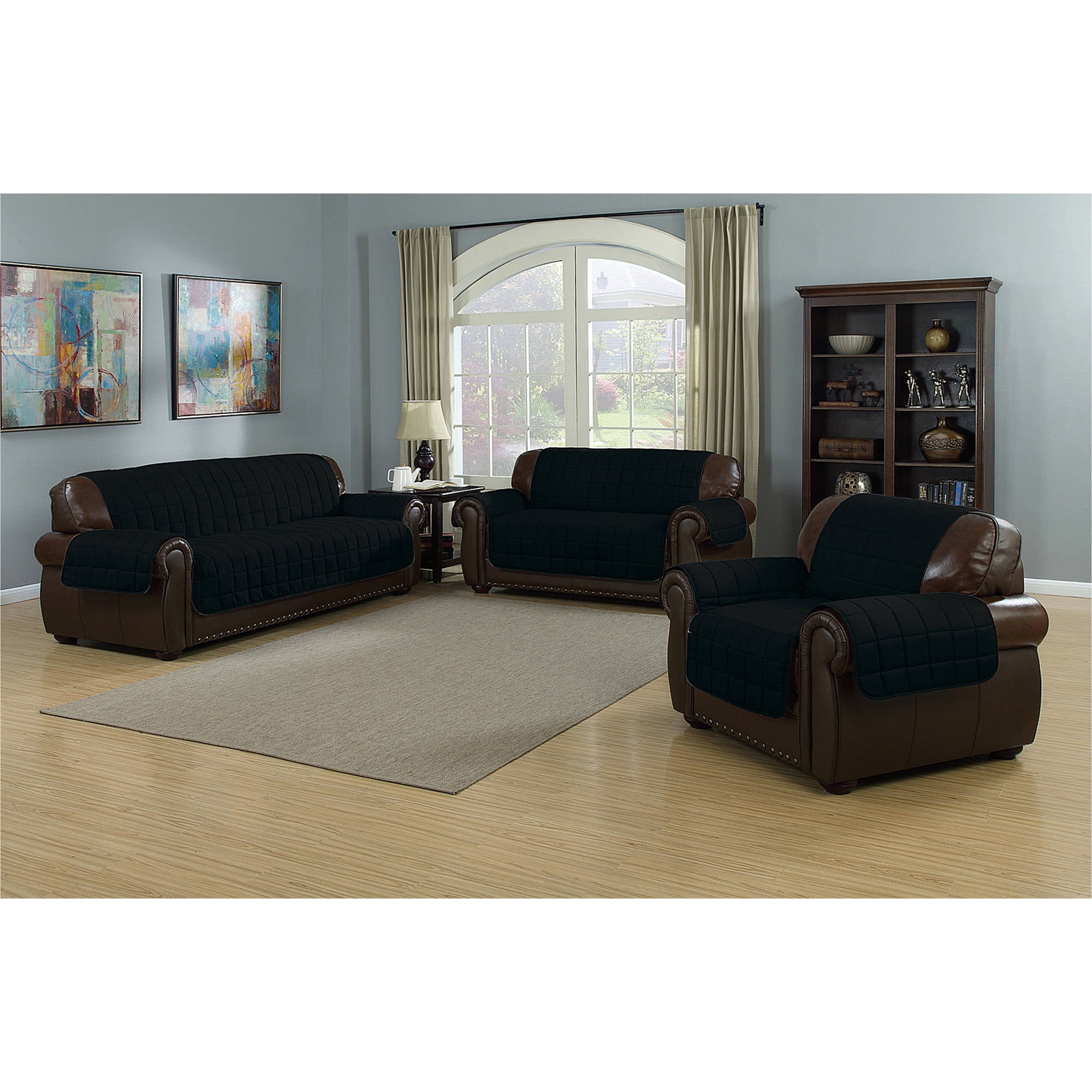 Quickfit Jeremy Sherpa Reversible Waterproof Microfiber Sofa Cover