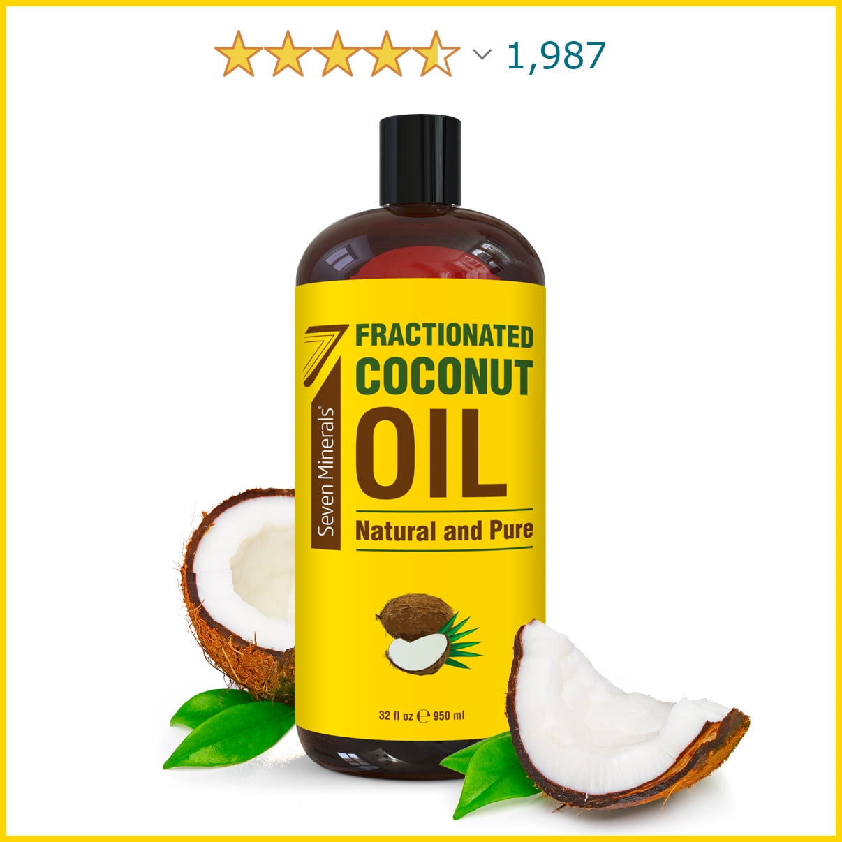 Pure Fractionated Coconut Oil Big 32 fl oz Bottle NonGMO, 100