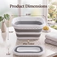 thumbnail image 3 of Collapsible Laundry Basket, 42L Foldable Pop Up Laundry Hamper with Handles, Plastic Dirty Clothes Storage Organizer for Bathroom Bedroom Dorm, Grey, 3 of 7