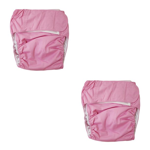 Qarigey Los pañales de tela para adultos reutilizables jadean la ayuda para la incontinencia de un tamaño lavable 2piezas Rosa