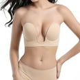 thumbnail image 1 of Backless Strapless Bra Strapless Sticky Adhesive Deep U-Shaped Silicone Bra Invisible Backless Reusable, 1 of 9