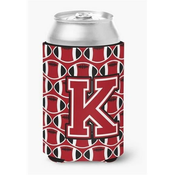 Letter K Football Red, Black & White Can or Bottle Hugger
