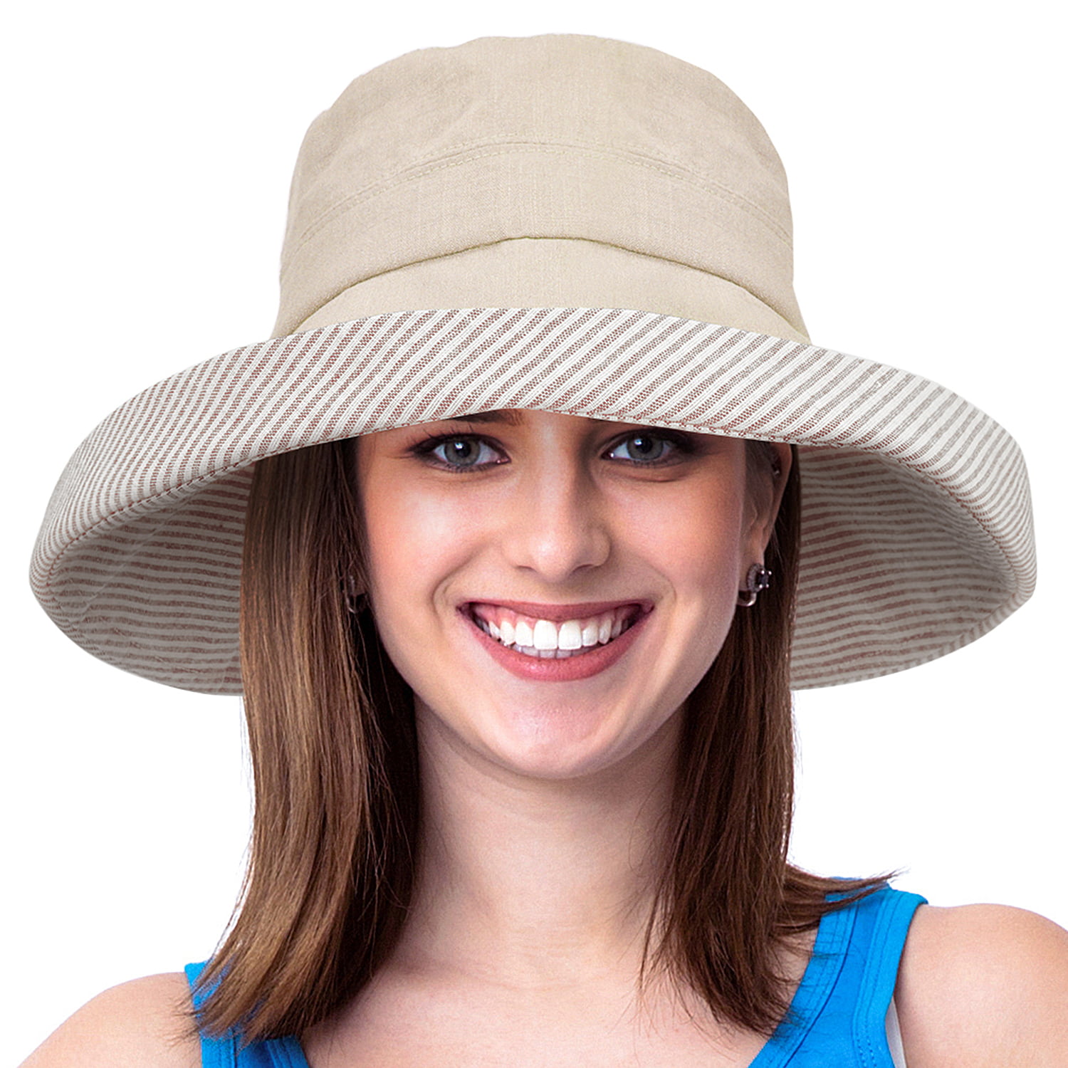 Womens Summer Sun Hat Roll Up Floppy Packable Beach Cap Travel Fishig Bucket Hat 