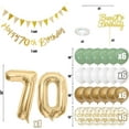 thumbnail image 2 of Sage Green White Gold 70th Birthday Party Decorations Kit,Happy 70th Banner Triangle Flags Garlands Number 70 Balloons Cake Toppers for 70 Year Old Anniversary Party Backdrops Supplies, 2 of 6