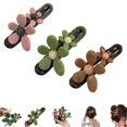 thumbnail image 1 of Pinzas rectas con forma de pico de pato y flores retro, horquilla y pinza recta con forma de pico de pato y flores retro, pinzas para el pelo elegantes con forma de pico de pato, planas y de fijación, 1 of 8