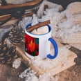 thumbnail image 5 of 3dRose, Red tulip flower, scarlet, green background. Springtime beauty, 15oz Two-Tone Blue Mug, 5 of 7