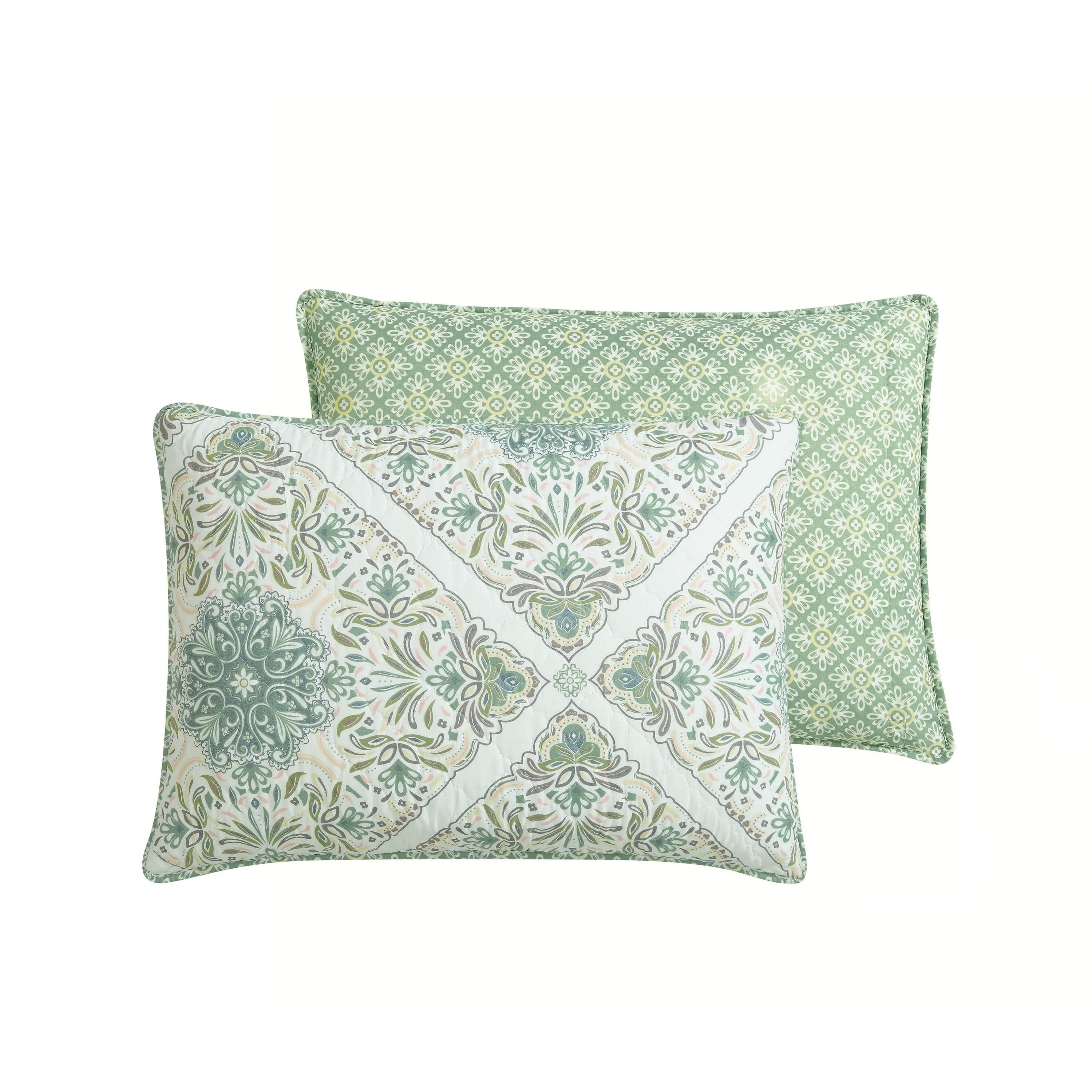 VCNY Windsor 5-Piece Aqua Medallion Reversible Quilt Set, Queen, Adult, Unisex