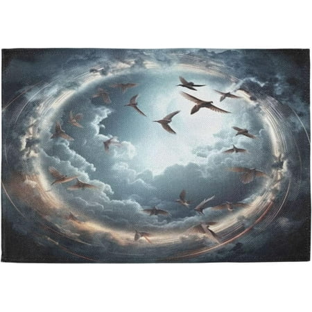 

Tangkunup Heaven Cloud Bird Place Mats for Dining Table Mat Heat-Resistant Washable Placemat for Home Party Decor 12 x 18 6 Pack