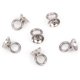 thumbnail image 1 of 10Pcs 201 Stainless Steel Bead Cap Pendant Bails Stainless Steel Color Bead Caps with Loop Dangle Charm Round Bails Clasp Dangle Charms for Globe Glass Bubble Cover Pendants 6.5x5mm, 1 of 3