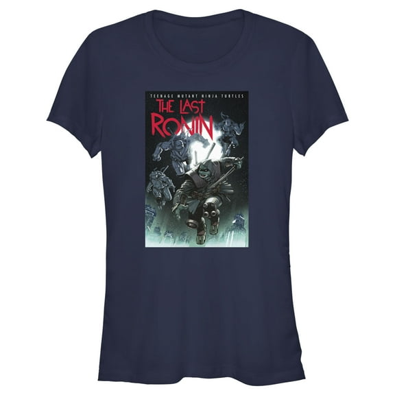 Junior's Teenage Mutant Ninja Turtles The Last Ronin Issue 4 Cover  Graphic Tee Navy Blue X Large