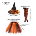 thumbnail image 2 of Slccxzc Women's Tutu Skirt Set, Witch Hat & Striped Tights for Party Orange, 2 of 7