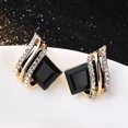 thumbnail image 2 of 2 pairs Modern Fashion Women Stud Earrings Bright Geometric Stones Office Lady Temperament Jewelry, 2 of 4