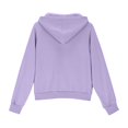 thumbnail image 5 of LIJCC Boys Girls Kids Hoodie Solid Color Sweatshirt Half Zip Up Long Sleeve Sweatshirts Baggy Pullover Top with Thumb Holes(Purple,5-6 Years), 5 of 9