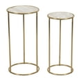 thumbnail image 5 of Sagebrook Home Modern Glam Luxe White and Gold Selenite Accent Tables, Set of 2 - 12" x 12" x 24", 5 of 9