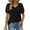 Black tops for women, variant on Wycnly Womens Blouses and Tops Dressy Lantern Sleeve Lightweight Chiffon Patchwork Pullover Tunic Shirts 2024 Summer V-Neck Short Sleeve Solid Casual Blouses Black m