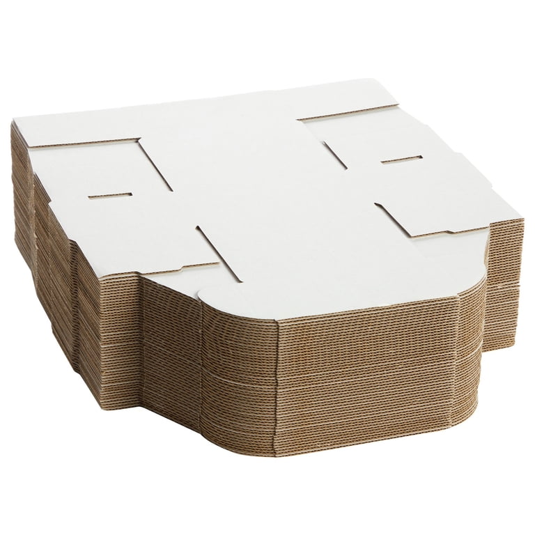 HORLIMER 4x4x2 Inch White Corrugated Shipping Boxes (Set Of 50) - Small Literature Mailers For Mailing & Storage