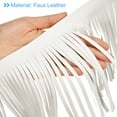 thumbnail image 4 of Uxcell 2 Yards 12 Inch Faux Leather Fringe Trim Tassel Fringe for Sewing, Beige, 4 of 6
