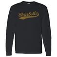 thumbnail image 4 of UGP Campus Apparel Charlotte Baseball Script - Hometown Pride, Pitcher Long Sleeve T Shirt - 2X-Large - Black, 4 of 6