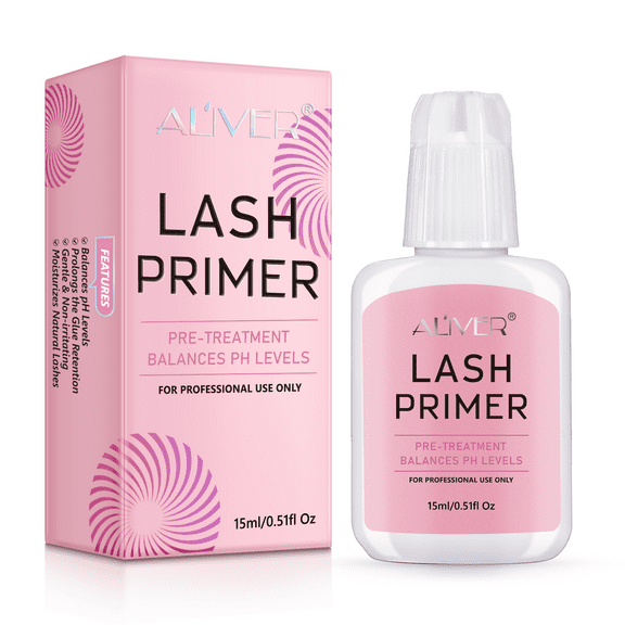Aliver Lash Primer for Eyelash Extensions,Removes Residue,Proteins and Oils,Increase Glue Power,Professional Use Only,15ml